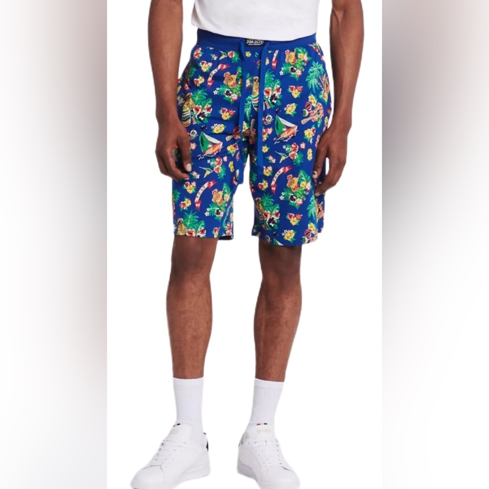 Polo Ralph Lauren Bear Hawaiian Shorts - Blue/All-Over Print Men’s Size Medium
